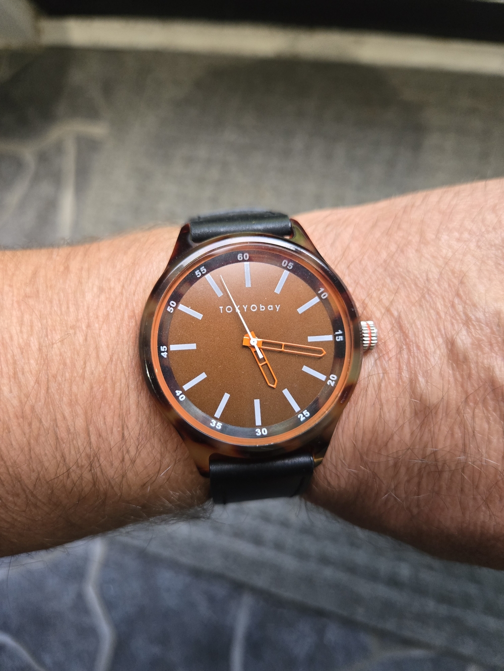 TOKYObay Brown Dial Leather Strap Watch